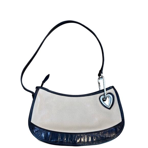 Brighton Women's Cream Blue Genuine Leather Sheila Shoulder Bag - Picture 1 of 8